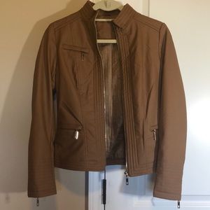 Women’s Fake Leather Tan Jacket